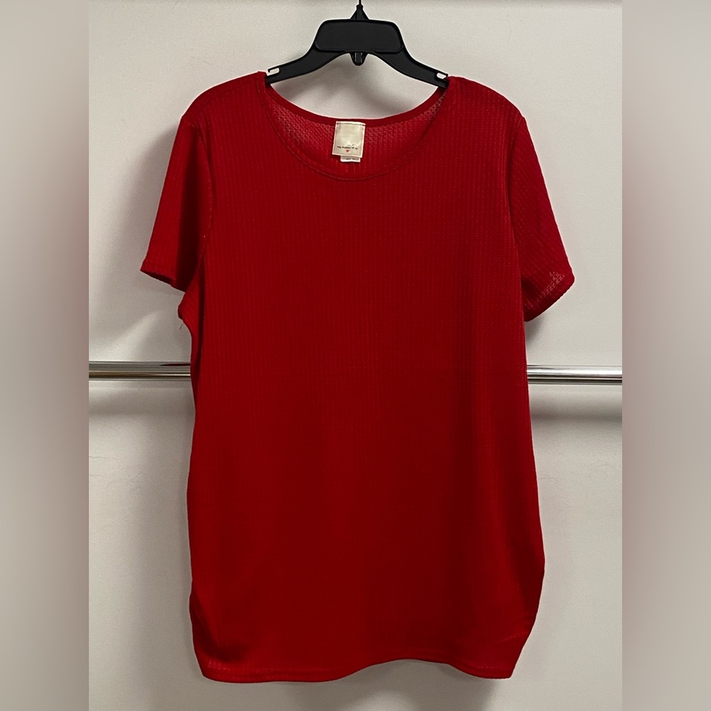 Short Sleeve Side Cinch Waffle Top Woman’s tee